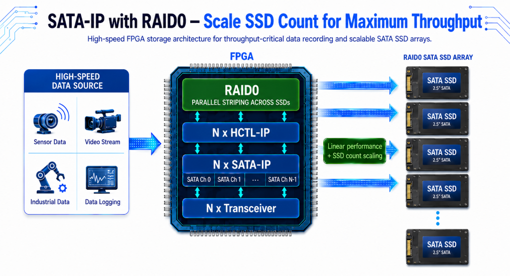 SATA-IP RAID0アーキテクチャ（HCTL-IP使用）